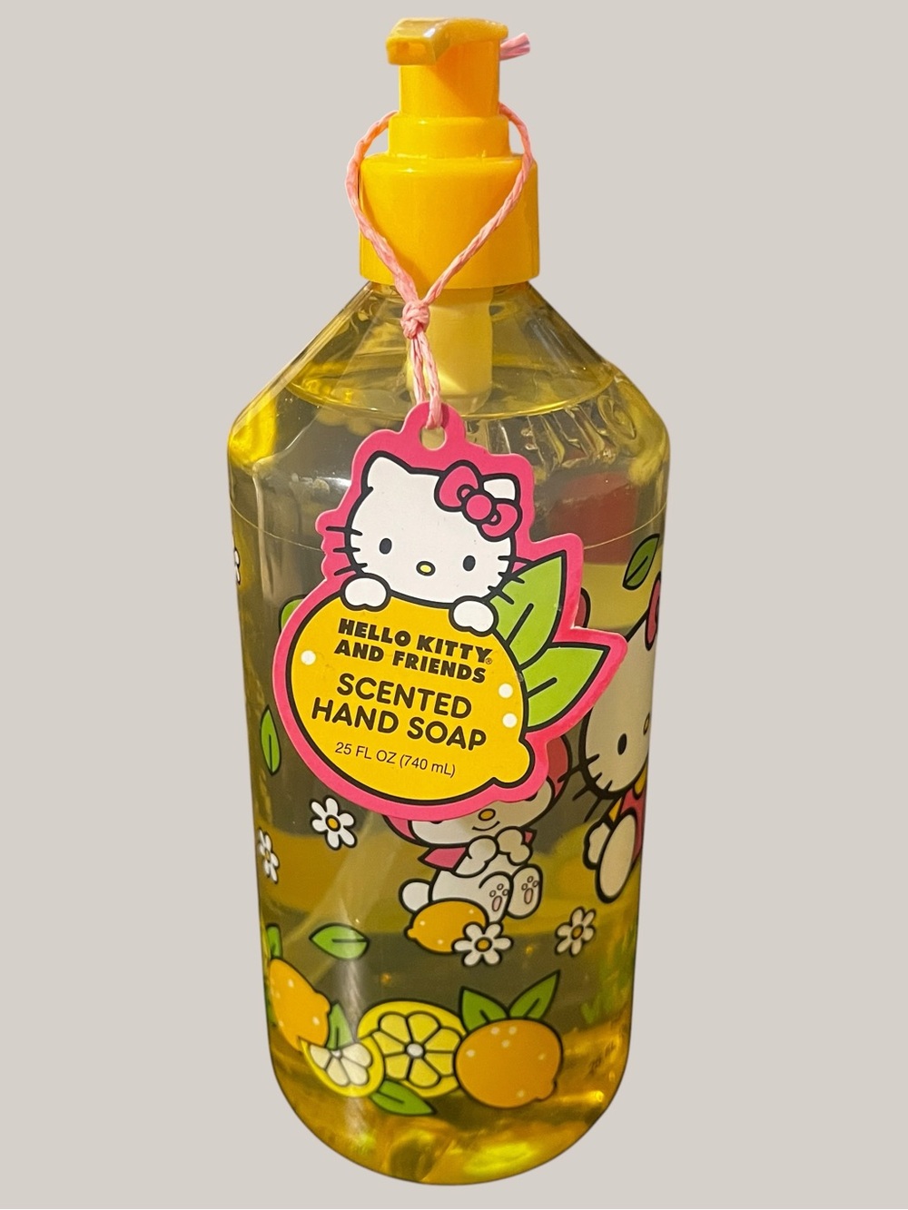Hello Kitty Yellow Scented Hand Soap with Pink Accents